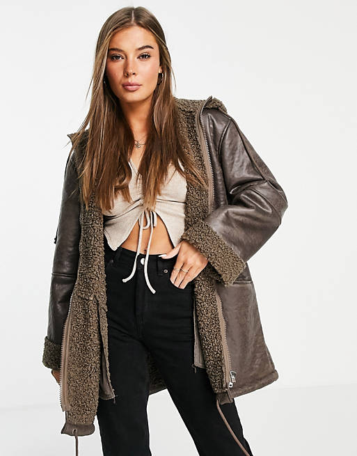 Shearling Coat Brown
