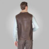 Brown Leather Shearling Vest - Image 2