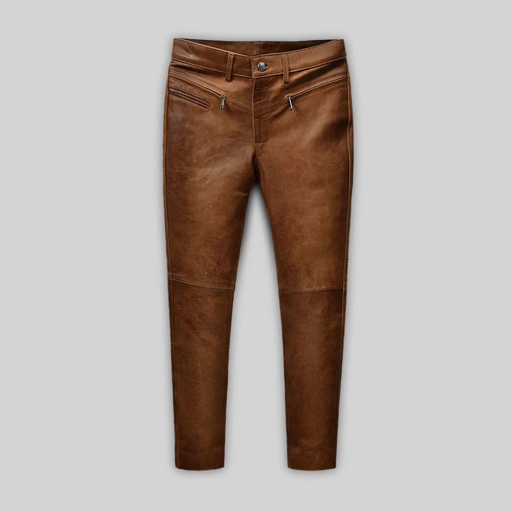 Angular Leather Pants