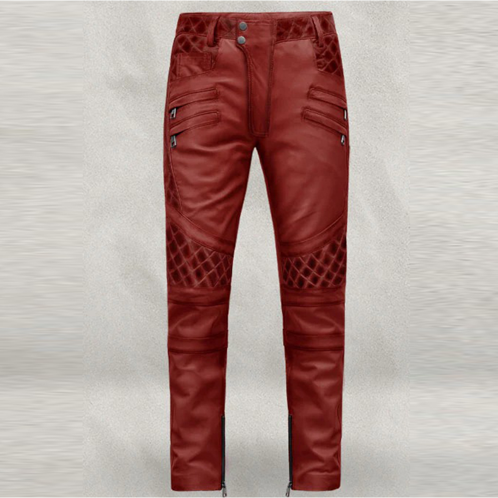 Outlaw Burnt Red Leather Pants
