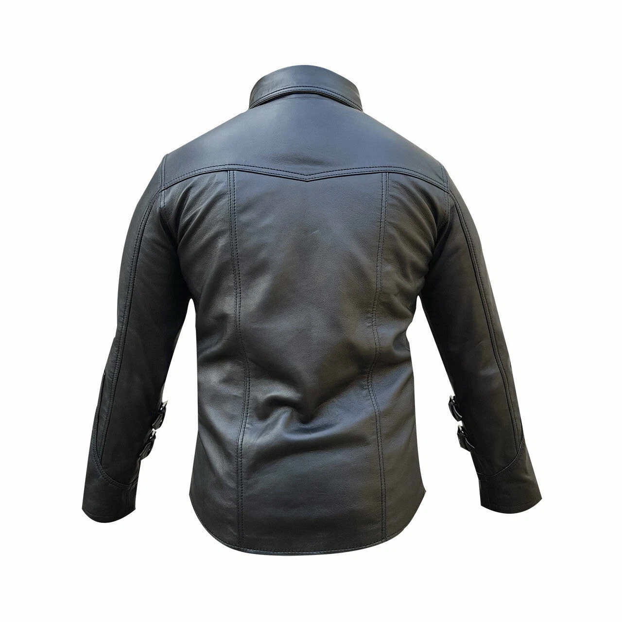 Mens Full Sleeve Shirt Very Hot Real Sheep Soft Leather Shirt Hot Stylish BLUF - Image 2