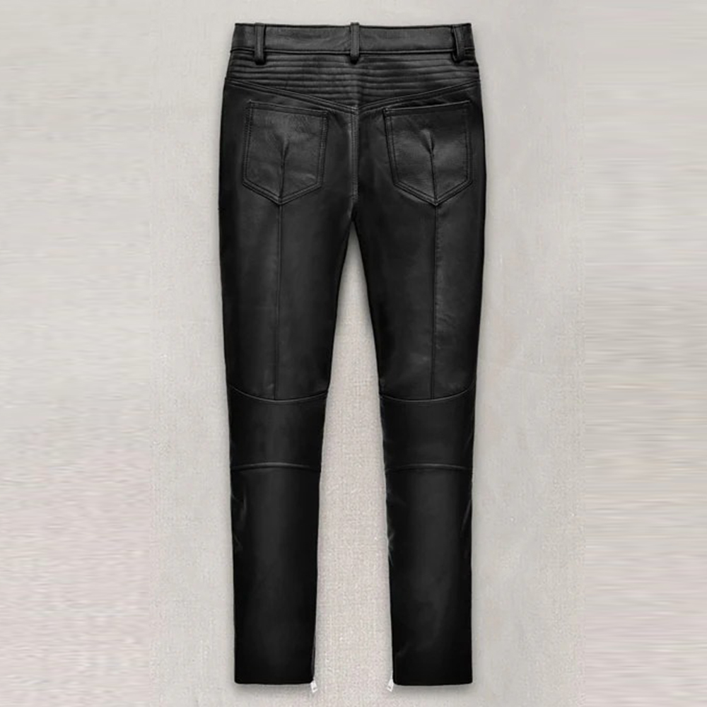 Leather Biker Jeans