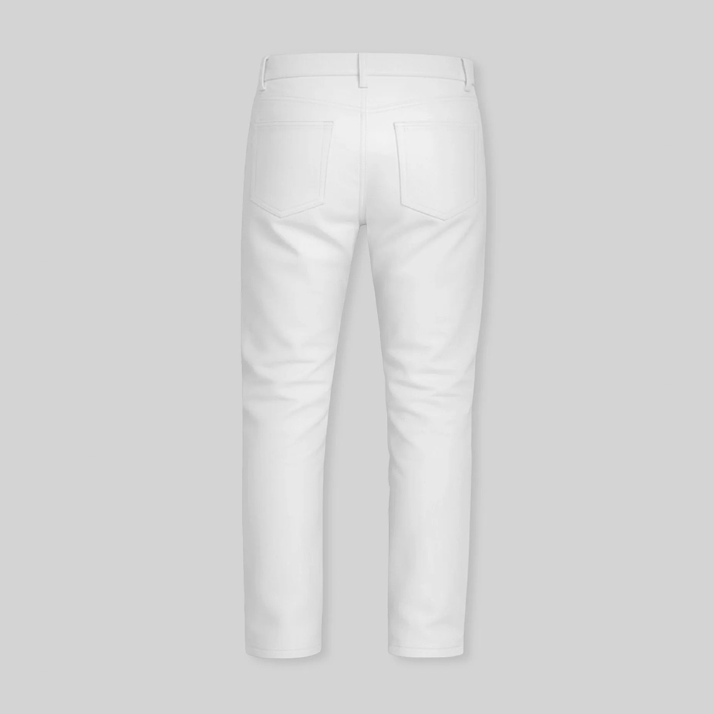 White Genuine Leather Pants