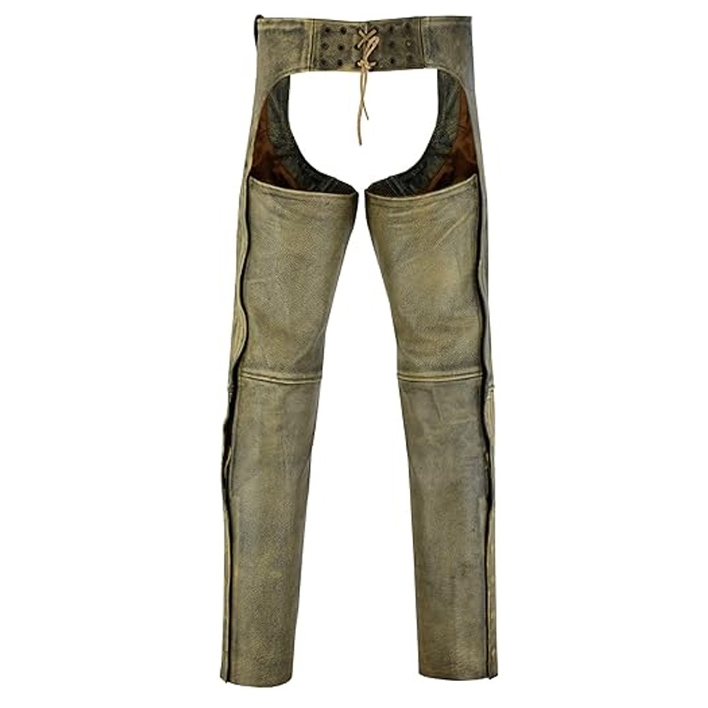 LuxHide Mens Top-Grain Cowhide Vintage Premium Motorcycle Leather Chap