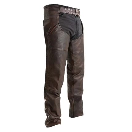 Motorcycle Brown Leather Chaps