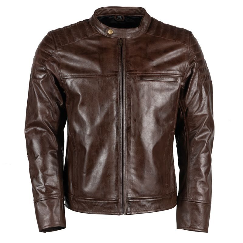 Men’s Dark Brown Leather Cafe Racer Jacket