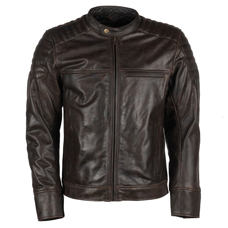 Men’s Vintage Dark Brown Leather Biker Jacket