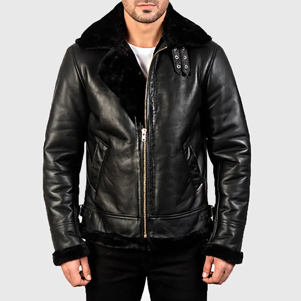 Black Shearling B3 Bomber Jacket