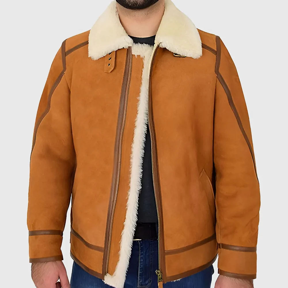 Men’s Classic Camel B3 Shearling Aviator Jacket