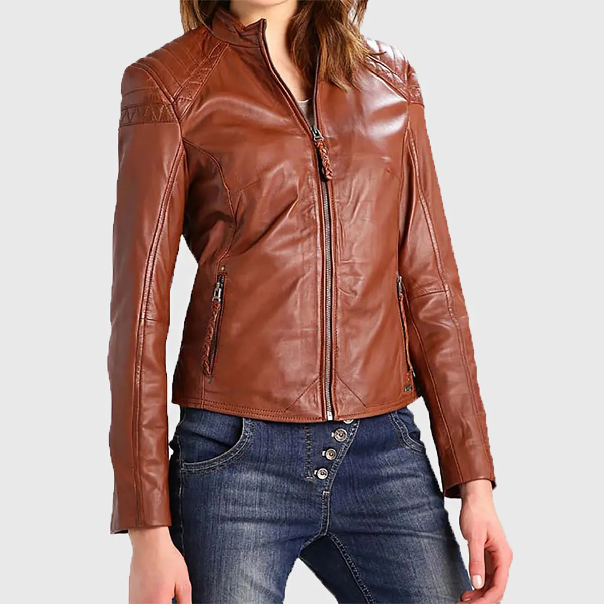 Alison Brown Suede Biker Jacket