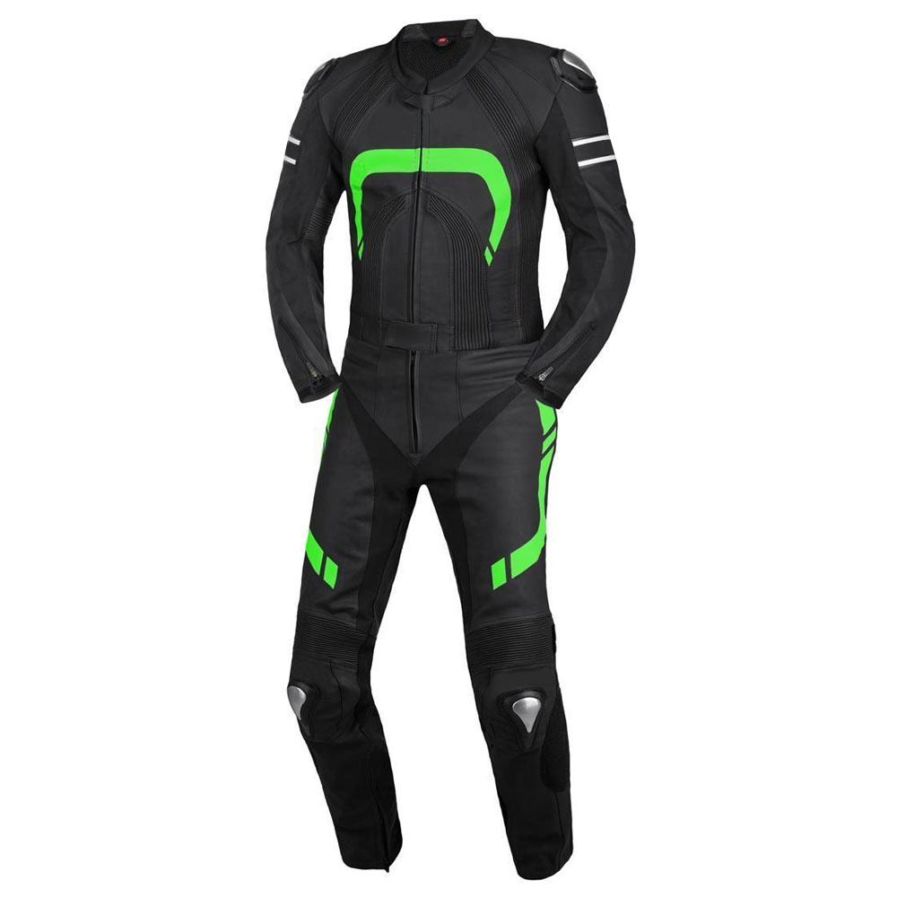 Aggressive Design Black/Fluo Green Sportbike Leather Suit