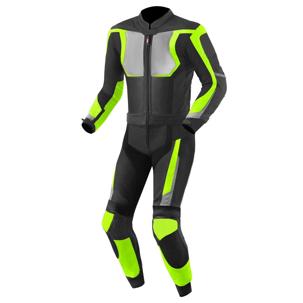 High-Visibility Neon Motorcycle Race Suit