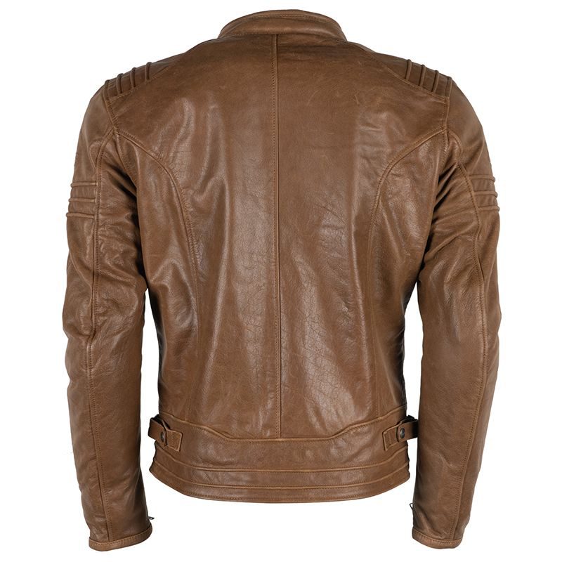 Men’s Light Brown Leather Cafe Racer Jacket