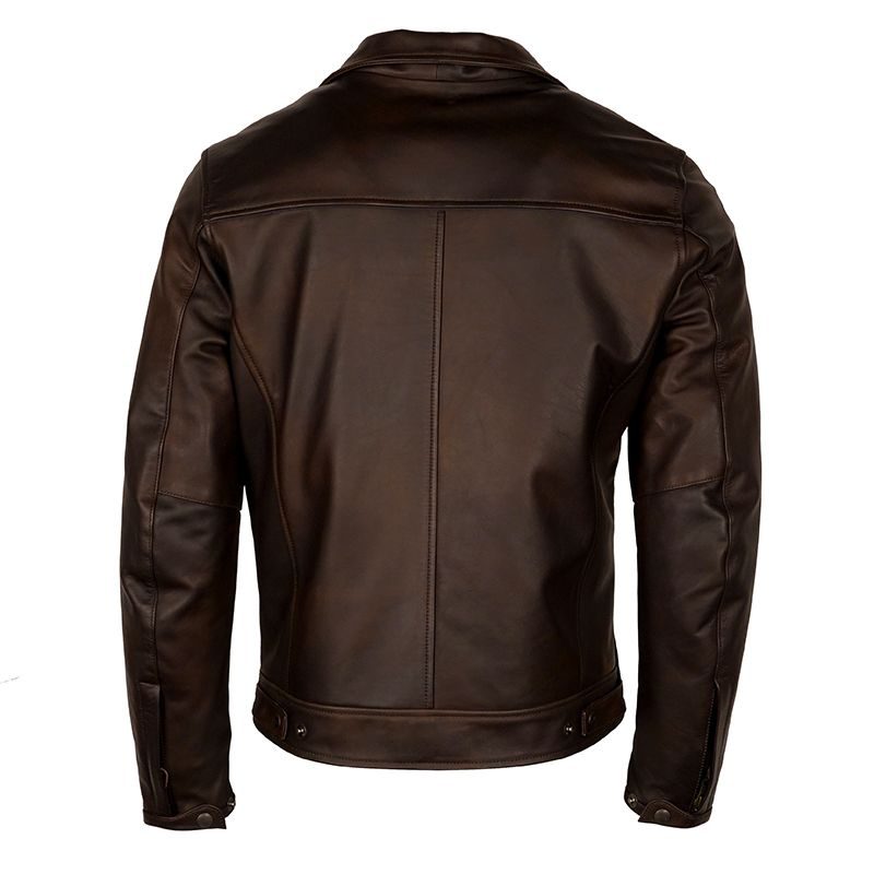 Men’s Classic Dark Brown Leather Double Rider Jacket