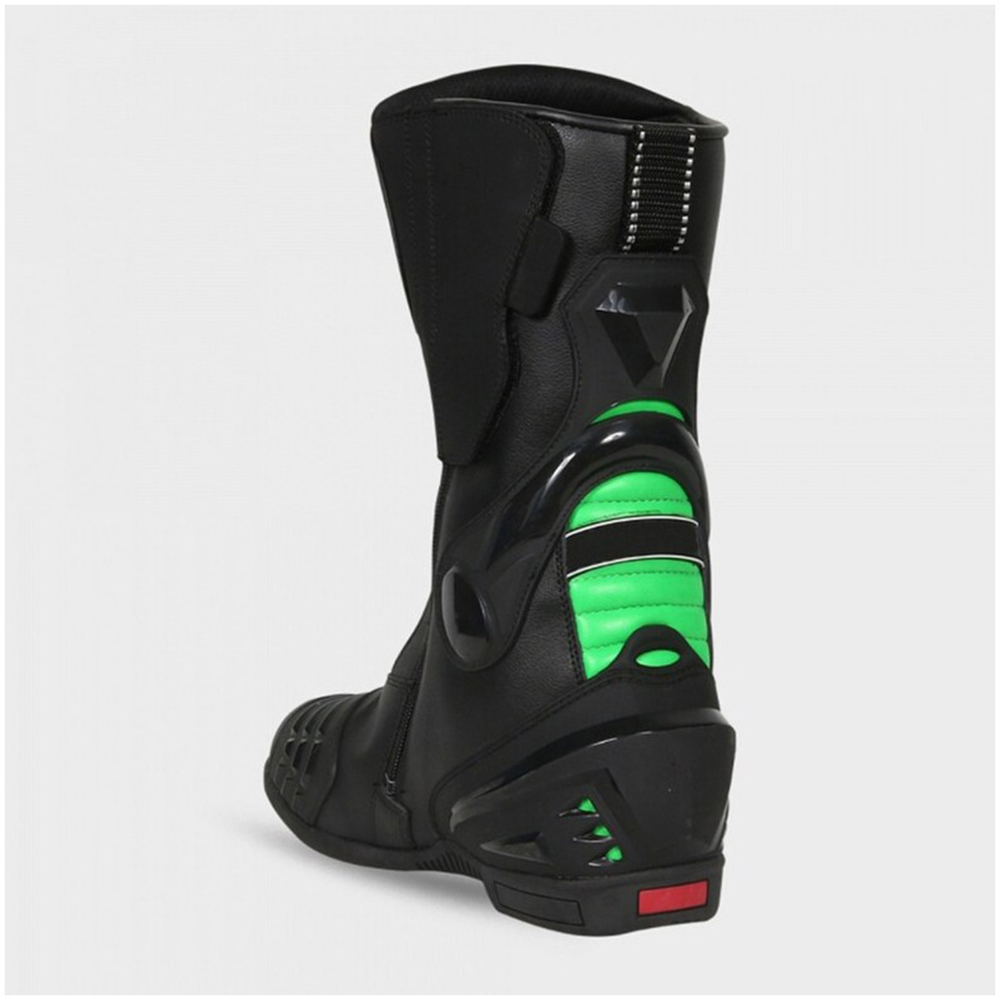 Black and Neon Green High-Performance Motorcycle Racing Shoes