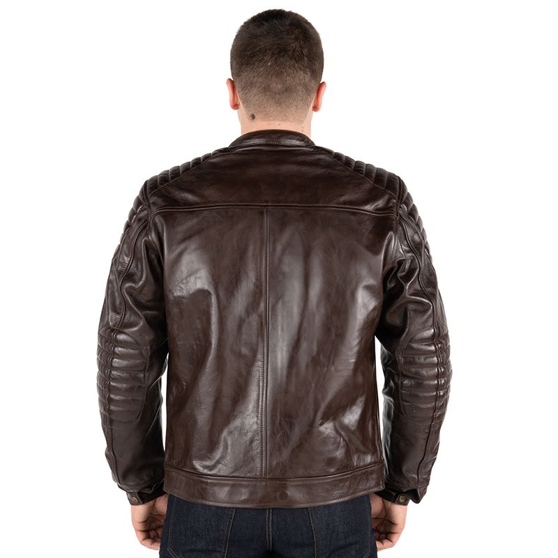 Men’s Dark Brown Leather Cafe Racer Jacket