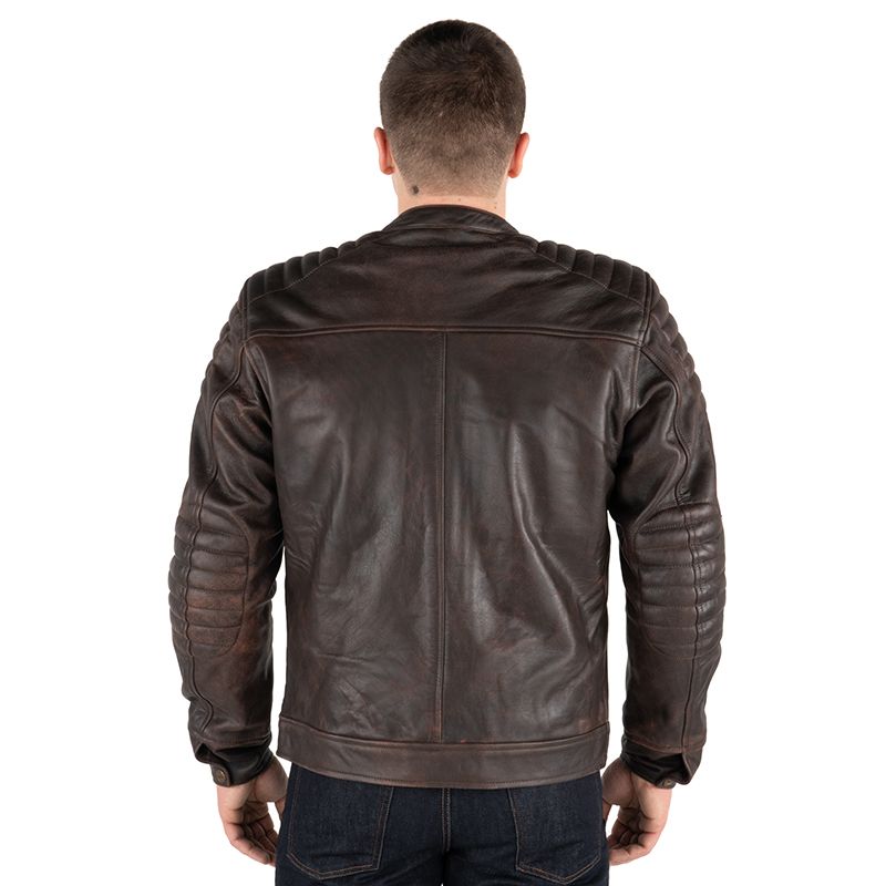 Men’s Vintage Dark Brown Leather Biker Jacket