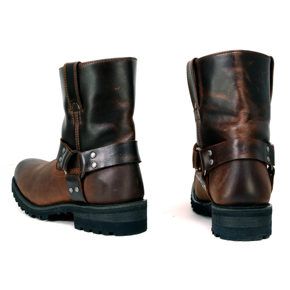 Men’s Brown Harness Motorcycle Boots