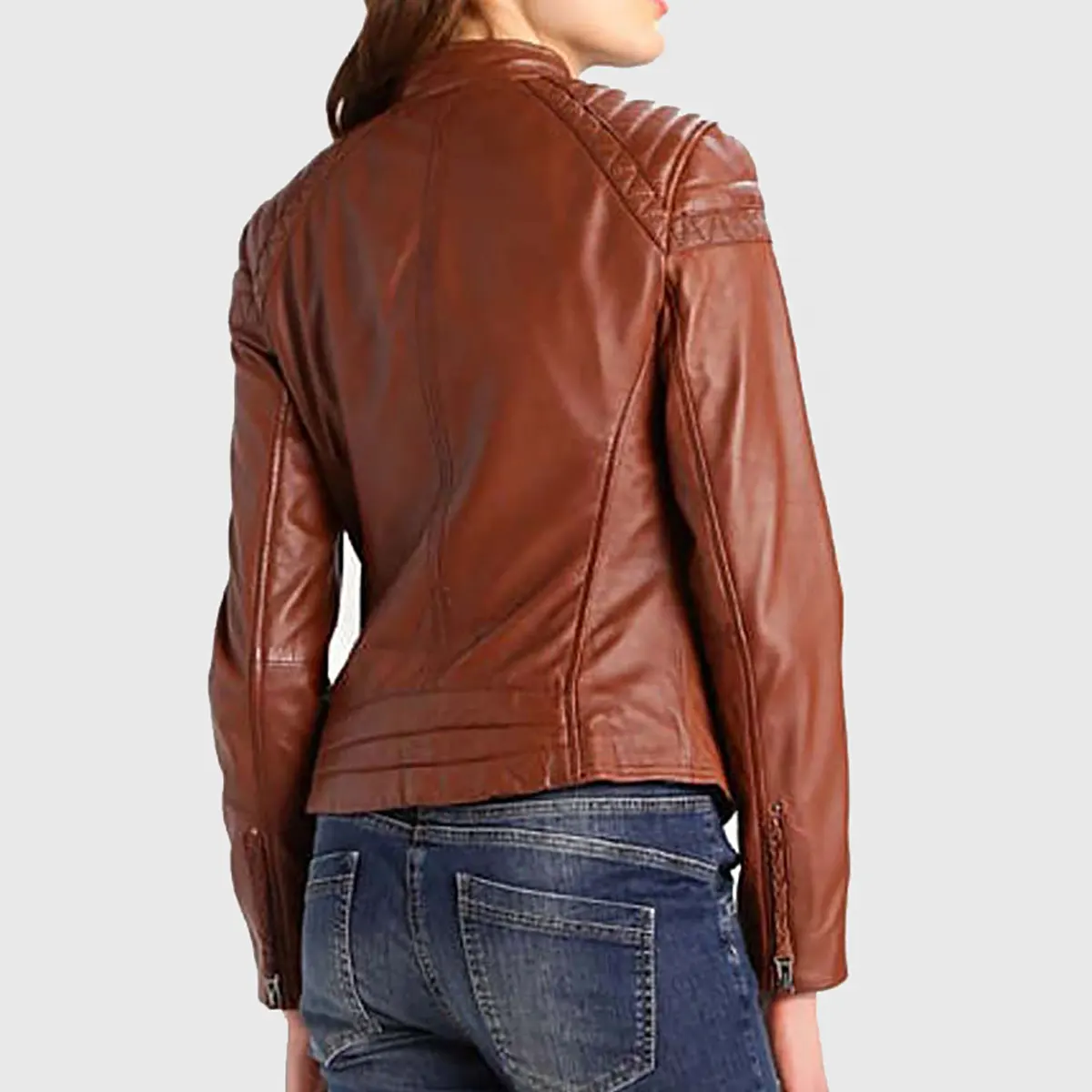 Alison Brown Suede Biker Jacket - Image 2