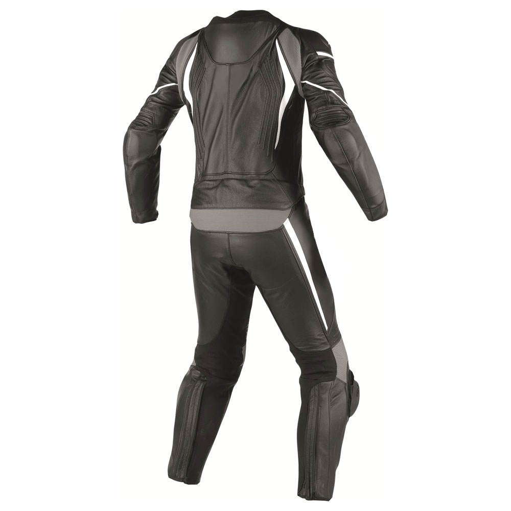 Premium Black Motorcycle Jumpsuit with Grey Accents