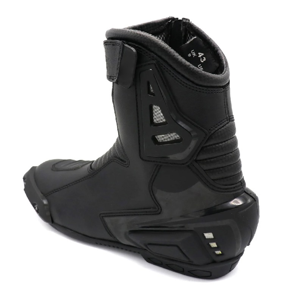 All-Black Mid-Height Motorcycle Riding Shoes